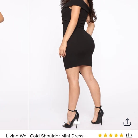 Fashion Nova Black Asymmetrical Bodycon Dress - Picture 10 of 10